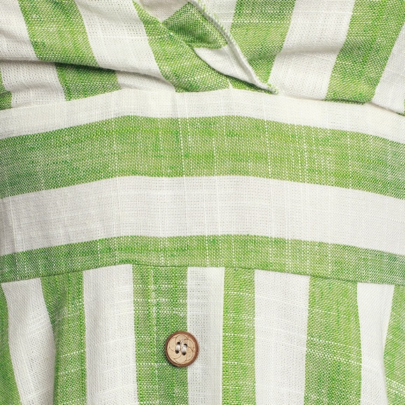 NWT LULUS Striped Ruffled Button Front Dress - Picture 5 of 7